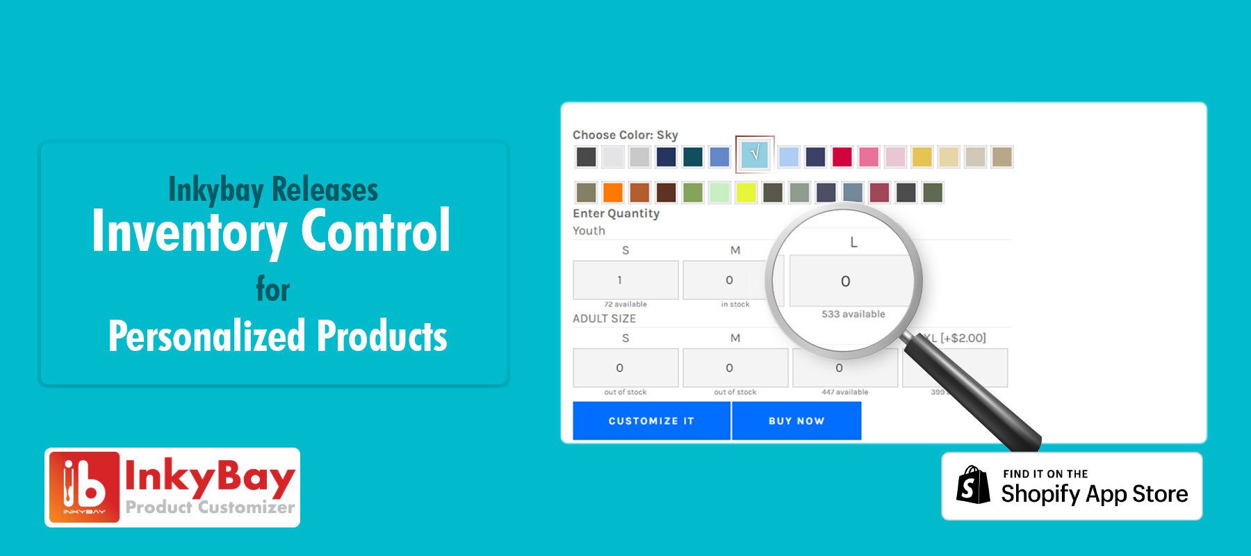 Inkybay release inventory control for personalized products