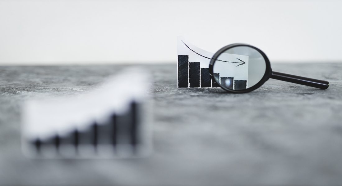 financial markets or money and investments, charts showing upwar