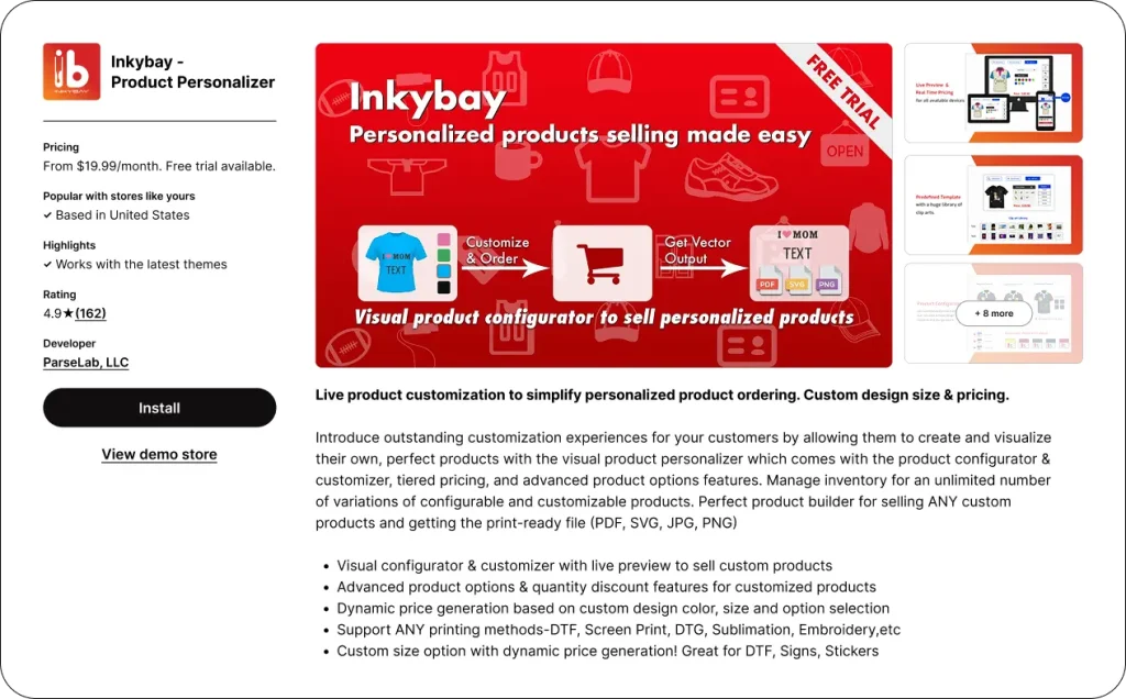 inkybay shopify app store