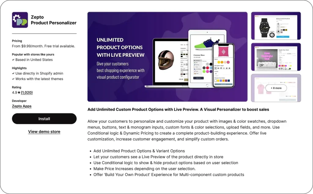zepto shopify app store