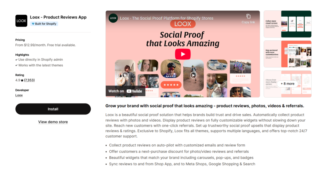 Loox: Shopify Review App