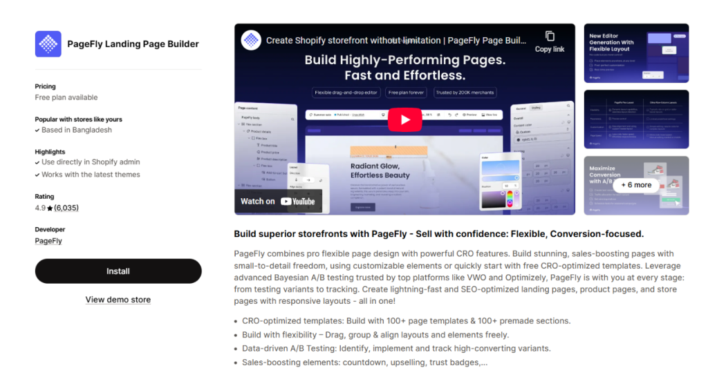 PageFly: Shopify Landing Page Builder