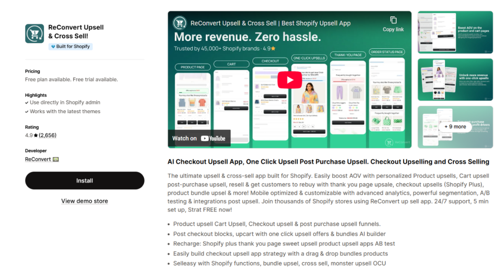 ReConvert: Shopify Upsell App