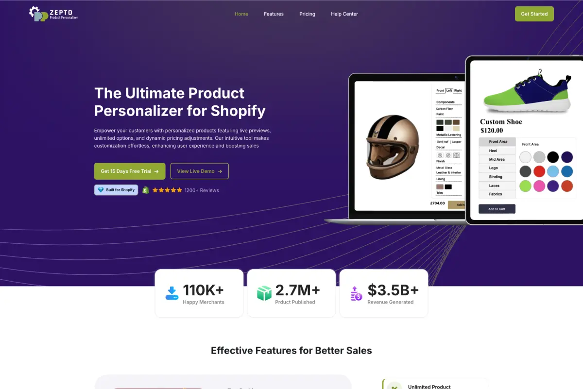 zepto website overview